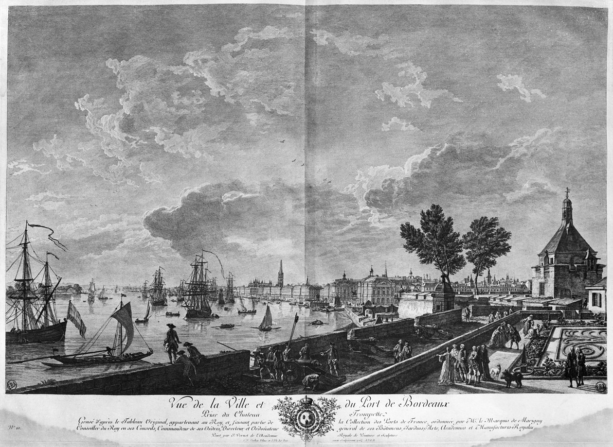 View of the Town and Port of Bordeaux seen from Chateau Trompette, series of 