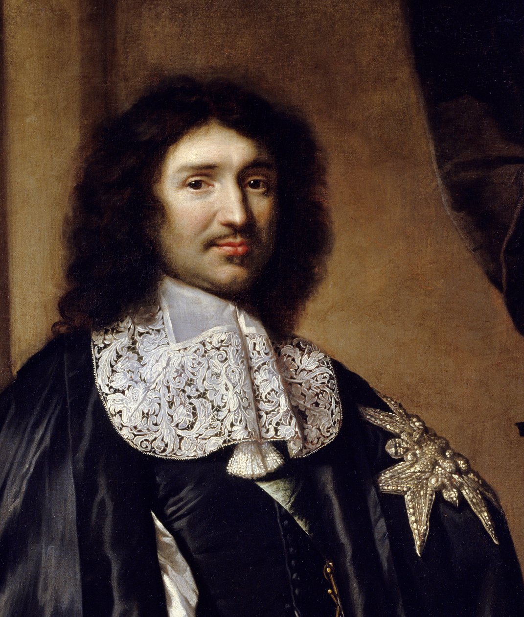 Portrait of Jean Baptiste Colbert (1619-1683) Minister of Louis XIV (detail) by Claude Lefebvre