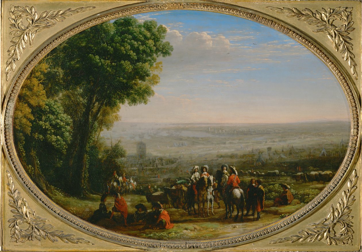 The siege of La Rochelle. Louis XIII at the siege of La Rochelle by Claude Lorrain (1600 82)