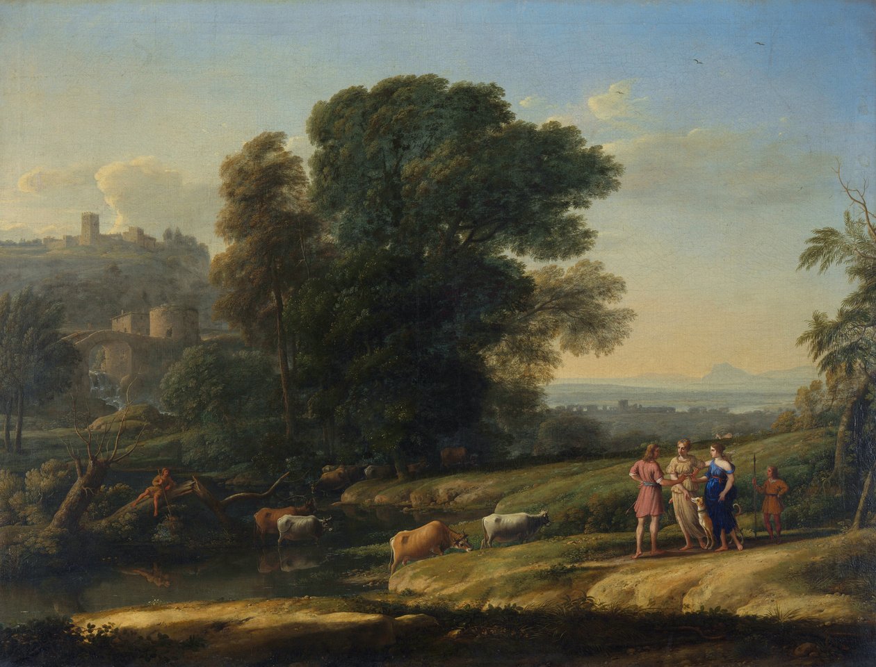 Landscape with Cephalus and Procris reunited by Diana by Claude Lorrain