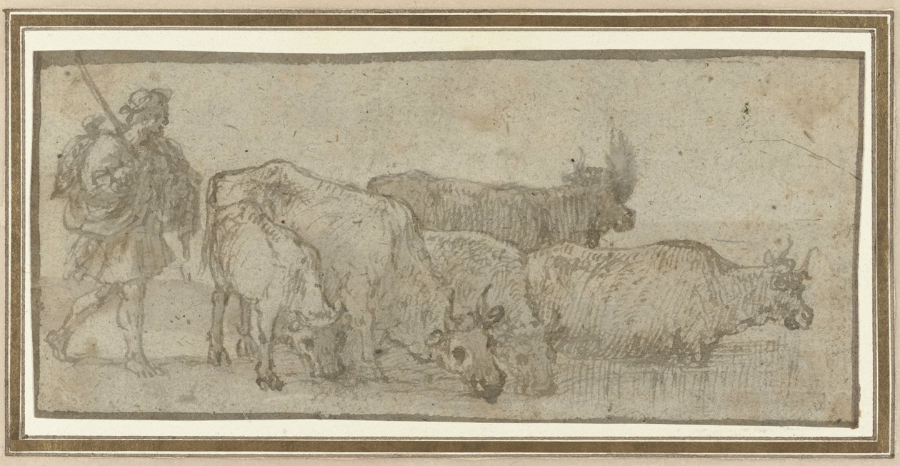 Herder with His Herd of Cattle by a Watering Place by Claude Lorrain