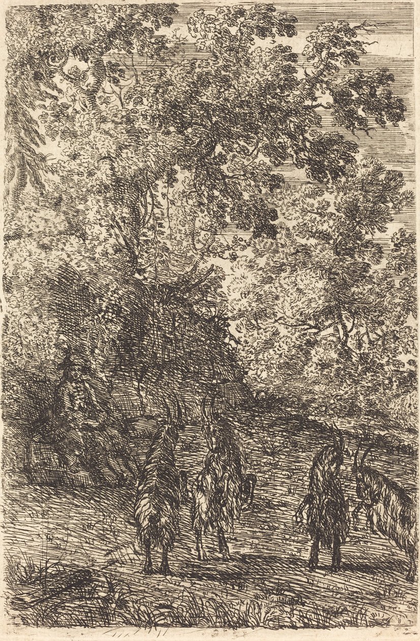 Shepherd with Four Goats by Claude Lorrain