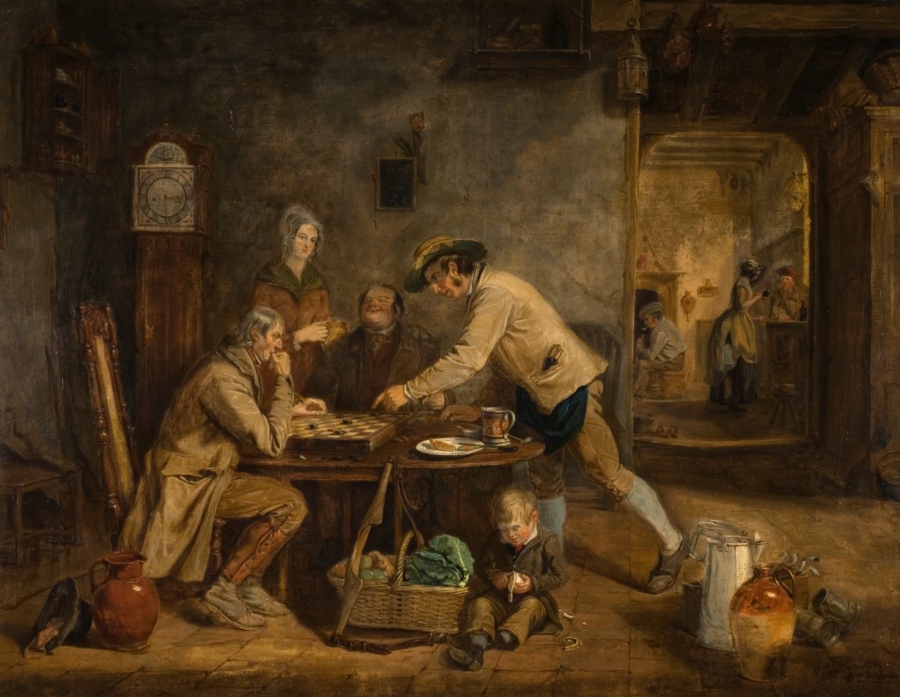 The Draught Players, 1844 by Claude Lorraine R.W Nursey