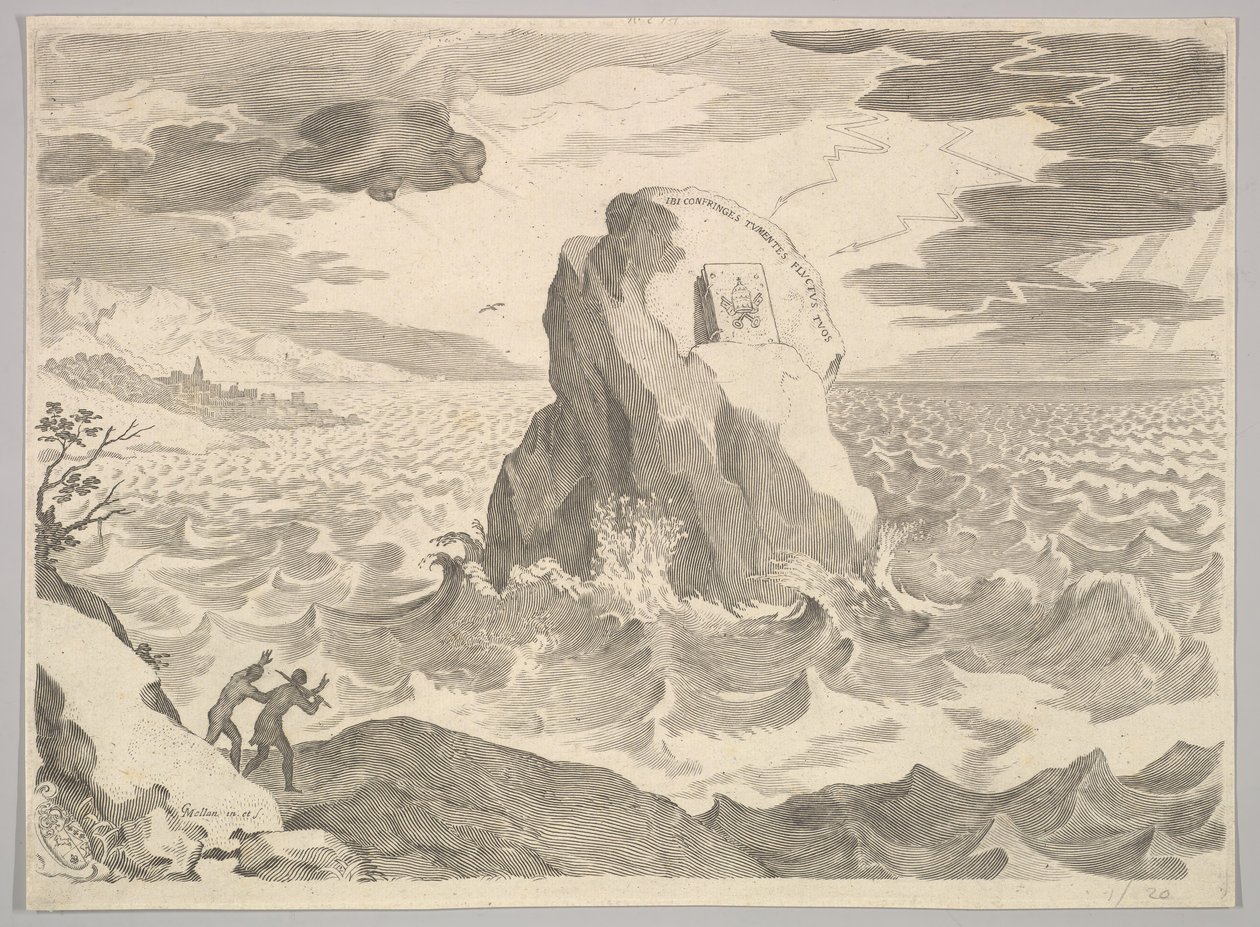 Allegory Against the Pelagian Heresy, 17th century by Claude Mellan