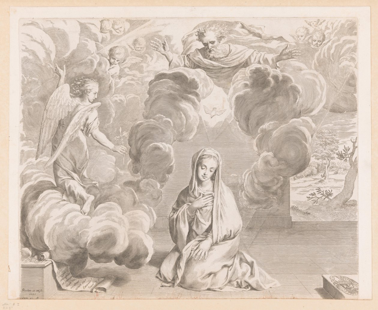 Annunciation by Claude Mellan