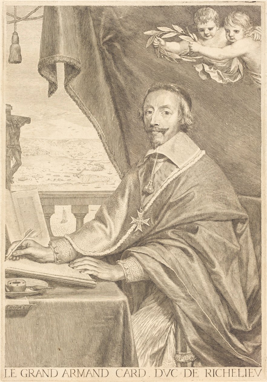 Armand Jean du Plessis, Cardinal Richelieu by Claude Mellan