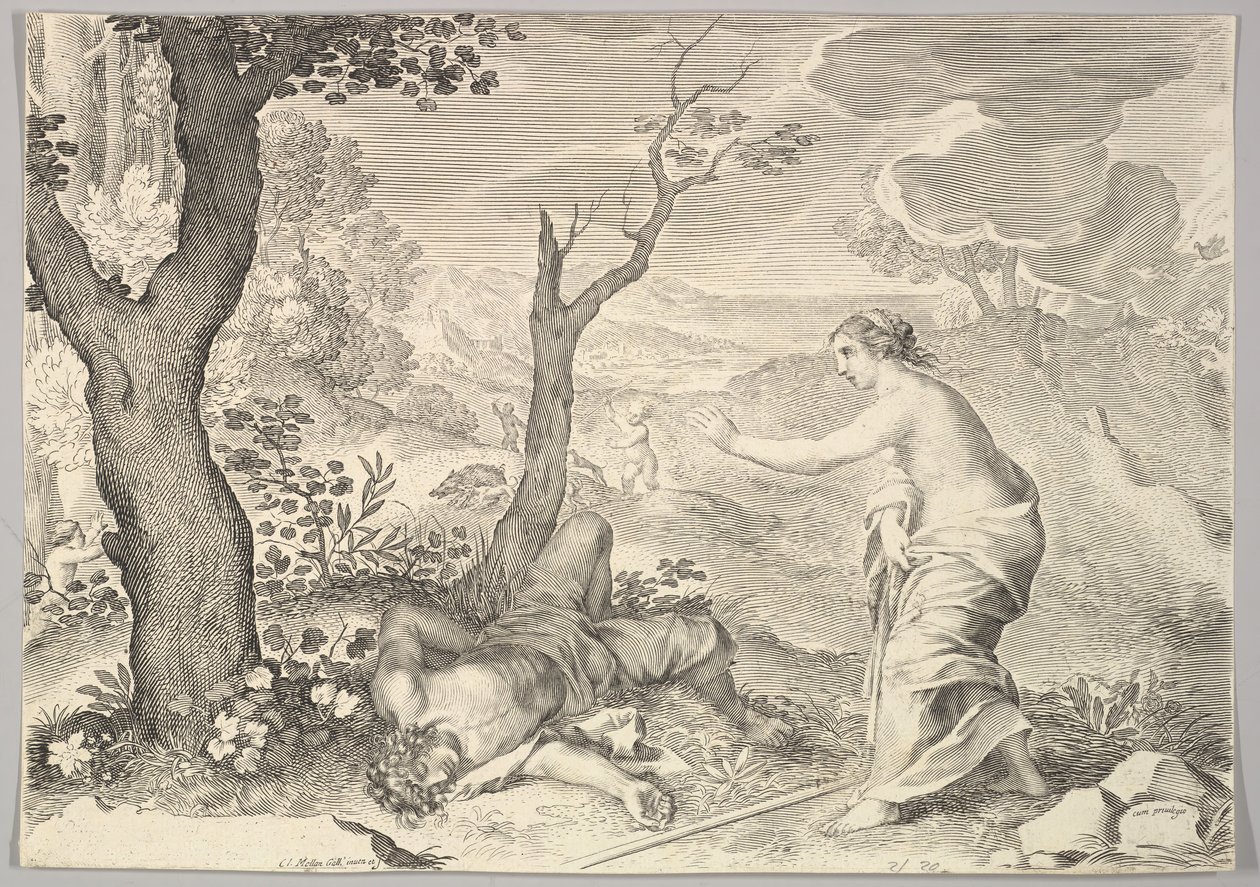 Death of Adonis by Claude Mellan