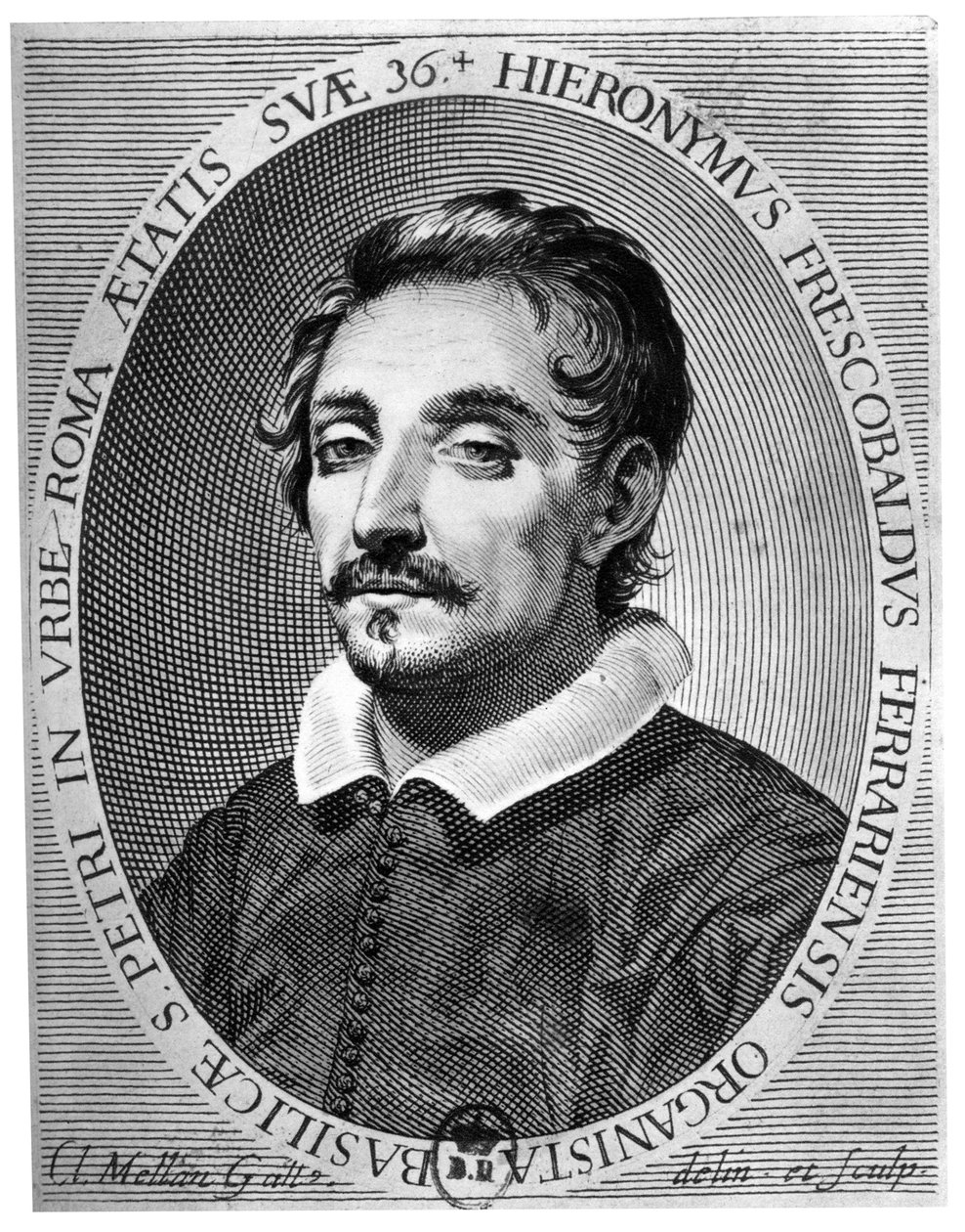 Girolamo Frescobaldi 1583-1643, musician from Ferrara by Claude Mellan