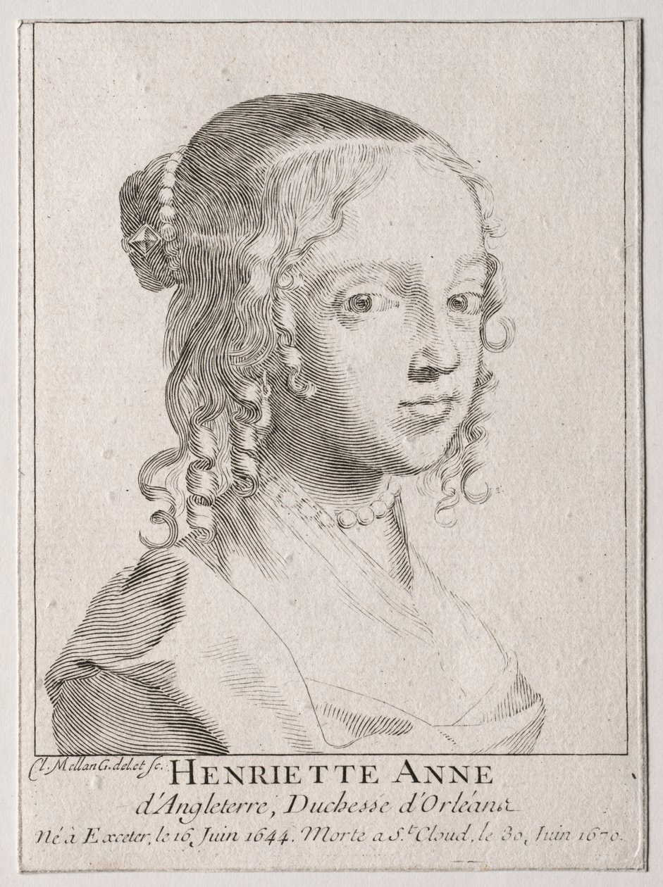 Henriette-Marie of England, Duchess of Orleans by Claude Mellan