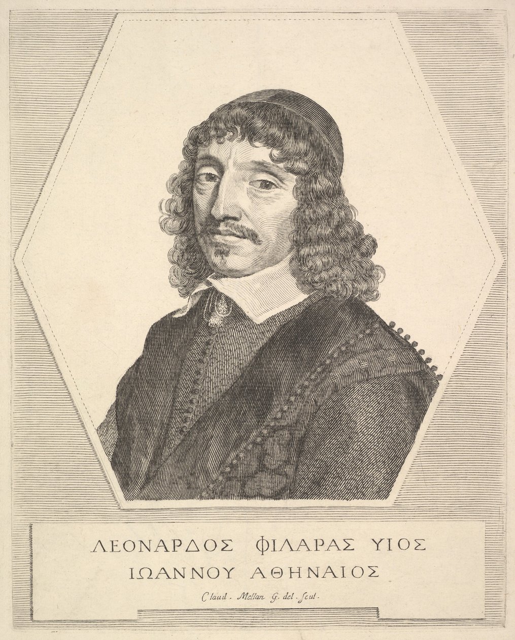 Portrait of Leonardos Philaras by Claude Mellan