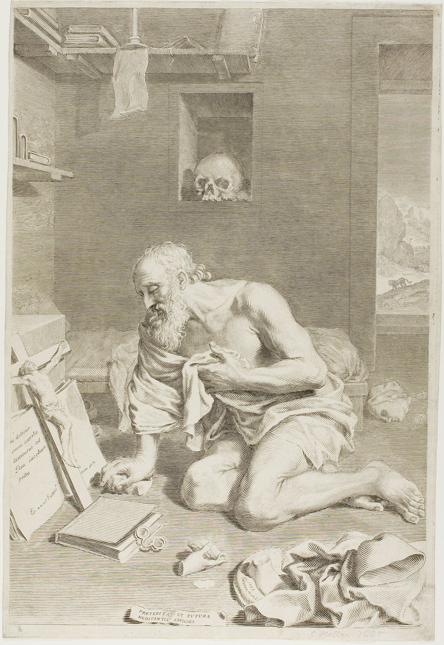 St. Jerome Praying by Claude Mellan