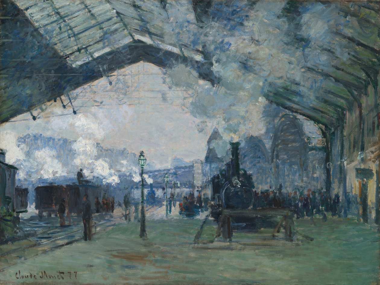 Arrival of the Normandy Train, Gare Saint-Lazare, 1877 by Claude Monet