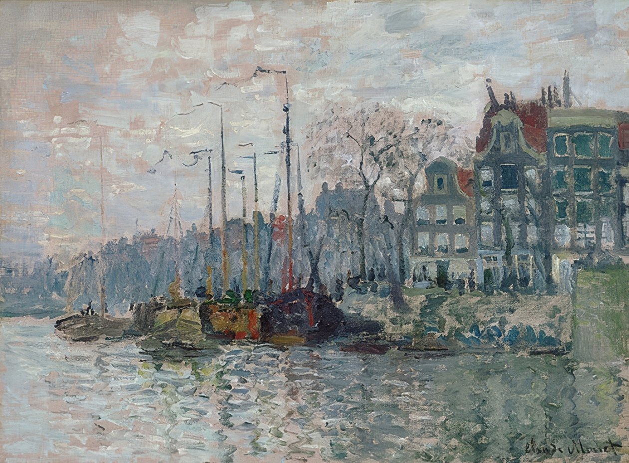 View of Prins Hendrikkade and Kromme Waal in Amsterdam. 1874 by Claude Monet
