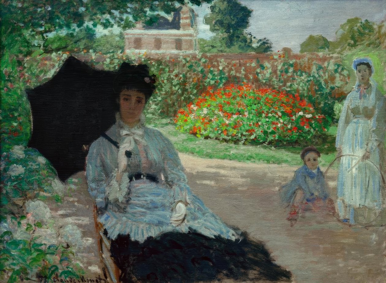 Camille in the Garden, with Jean and His Nanny by Claude Monet