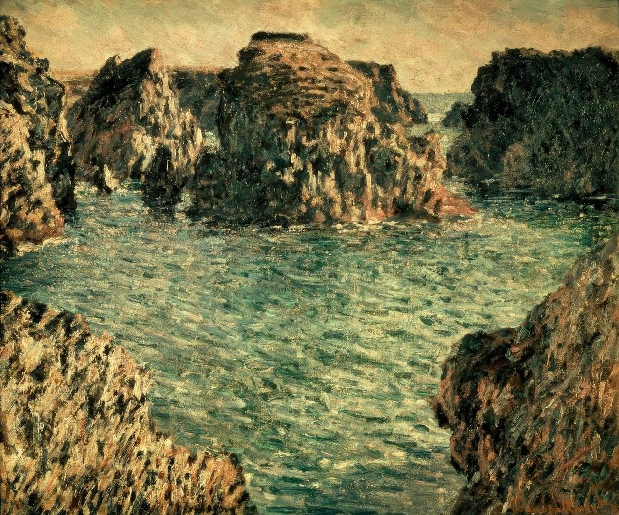 Entrance to Port-Goulphar, Belle-Ile by Claude Monet