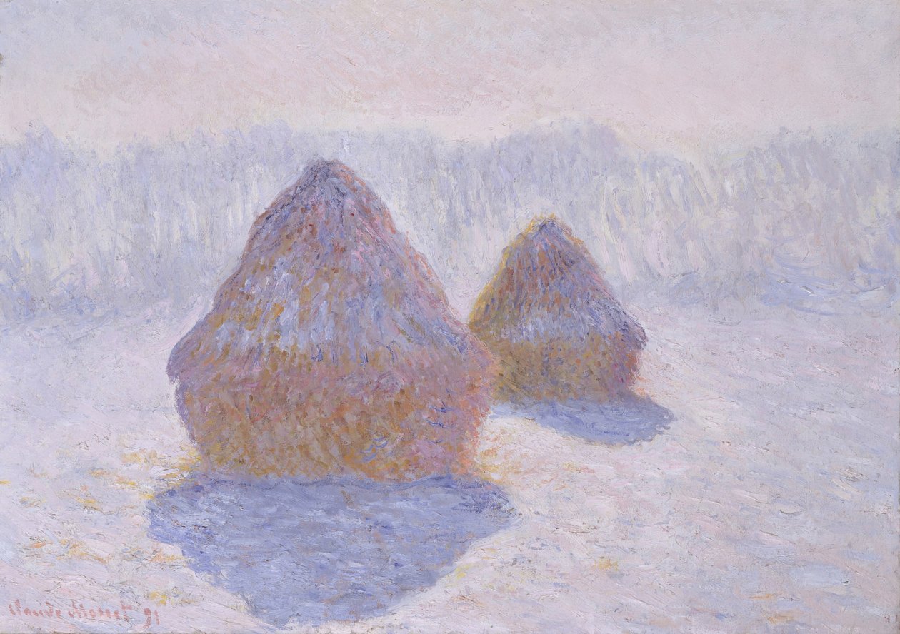 Haystacks (Effect of Snow and Sun) by Claude Monet