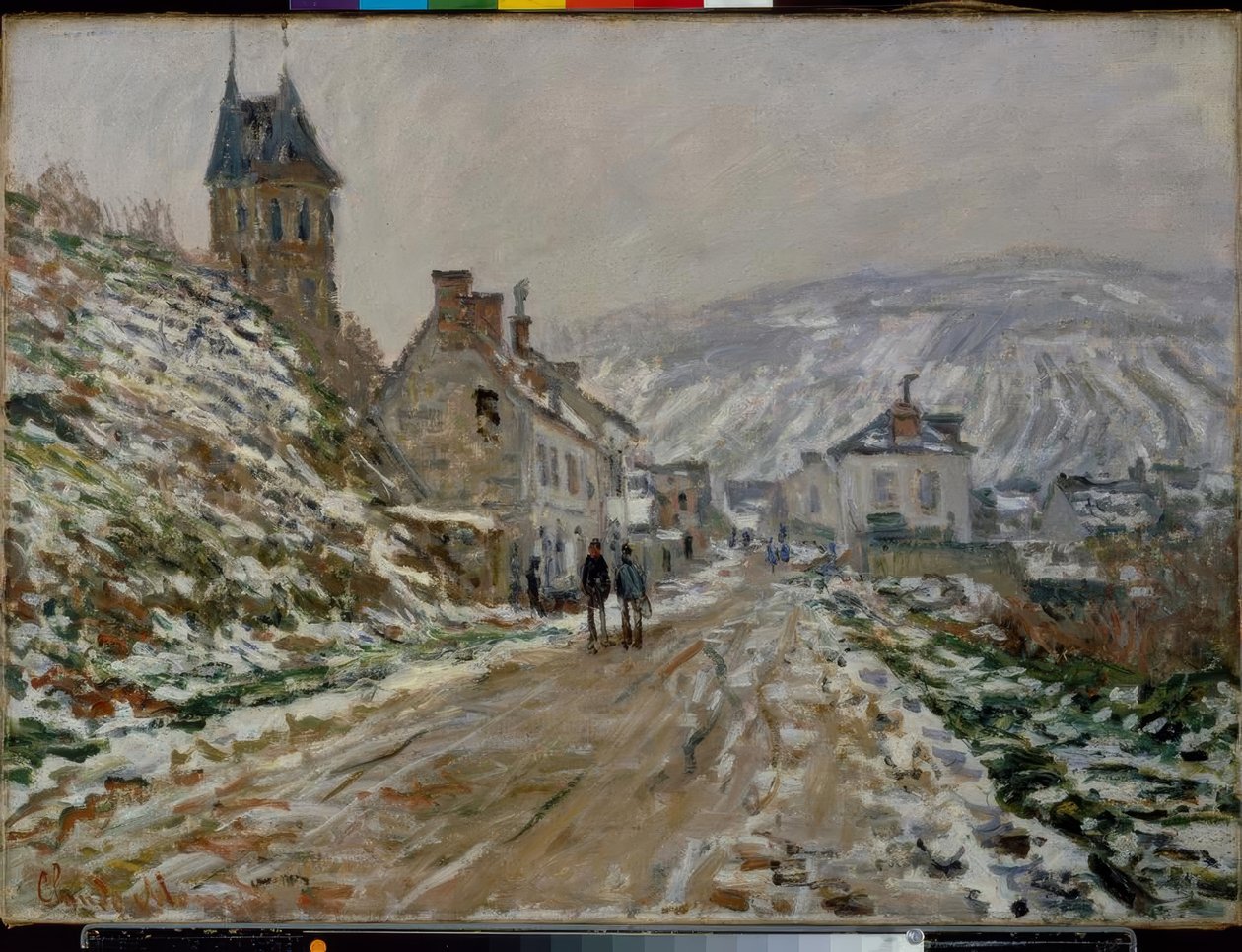 The Road to Vétheuil, Winter by Claude Monet