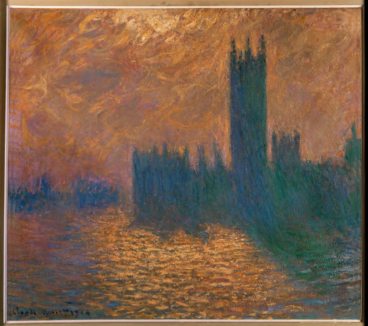 The Parliament of London, Stormy Sky by Claude Monet