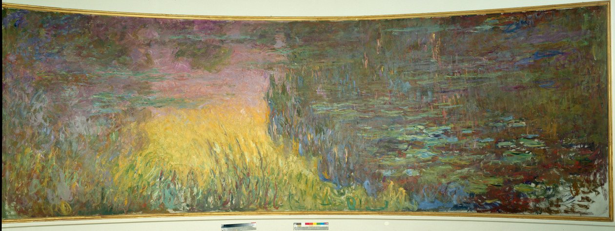 Les nympheas, Soleil Couchant by Claude Monet