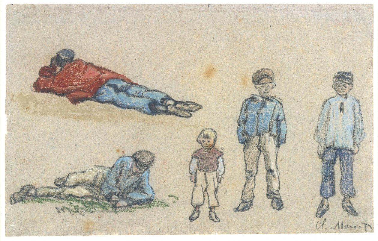 Study of Five Boys, circa 1864 by Claude Monet
