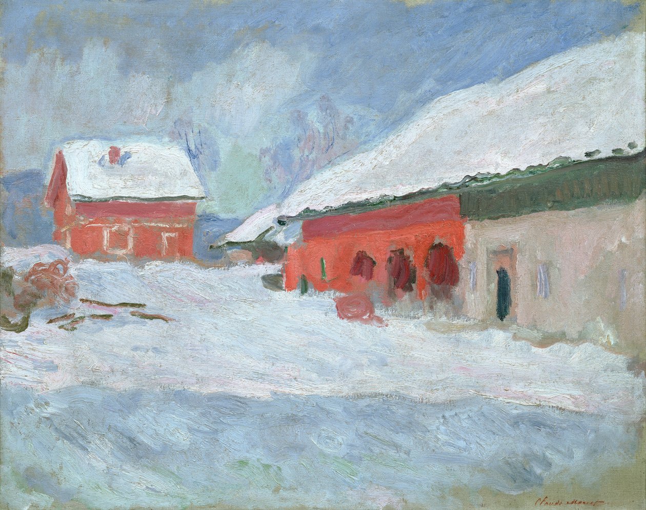 Norway, Red Houses at Bjornegaard, 1895 by Claude Monet