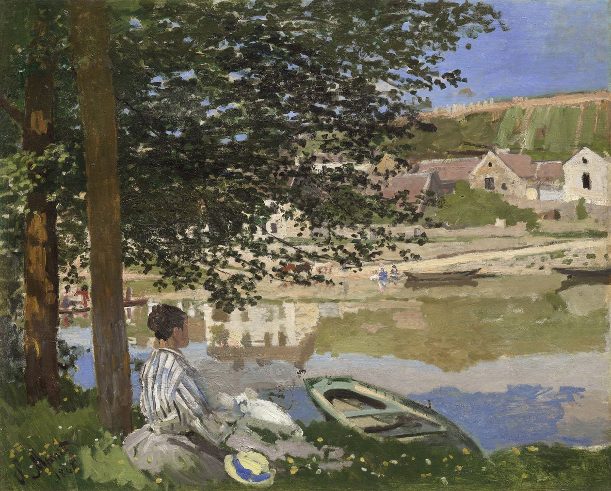 On the Bank of the Seine, Bennecourt by Claude Monet