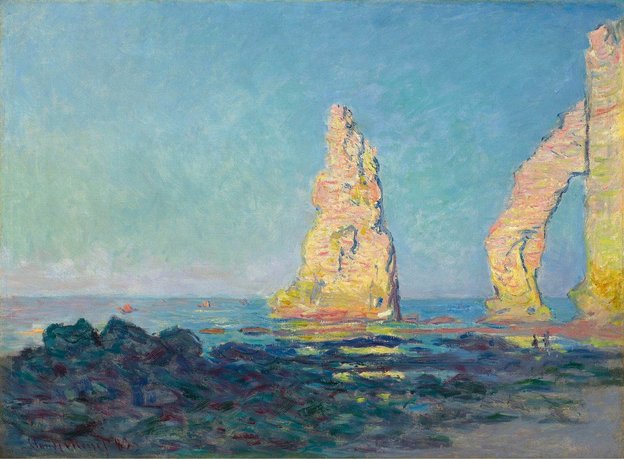 The Needle Rock at Étretat, Low Tide, 1883 by Claude Monet