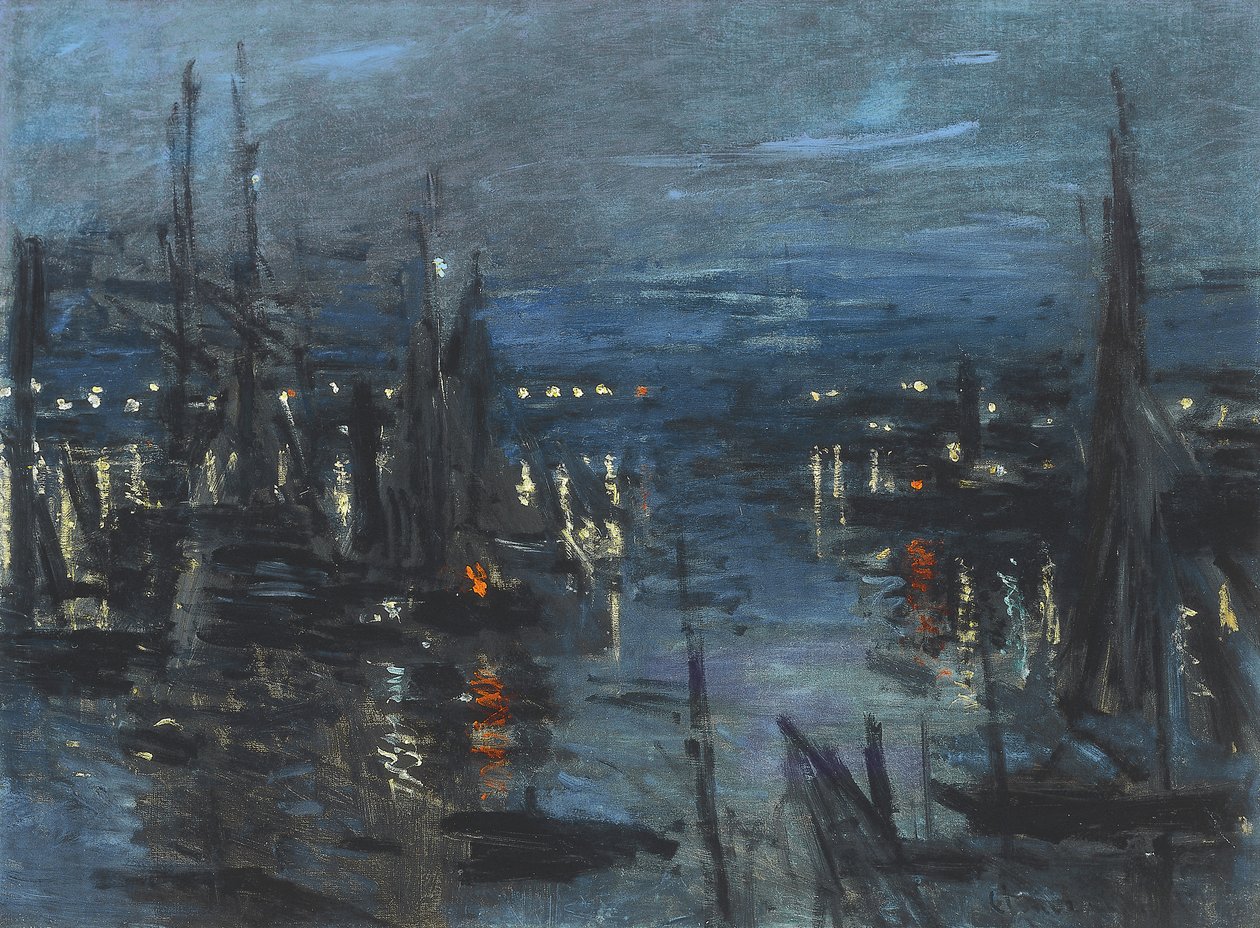 The Port of Le Havre, Night Effect by Claude Monet