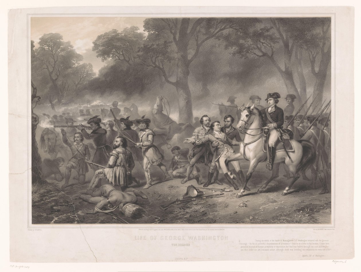 George Washington in the Battle of Monongahela by Claude Régnier