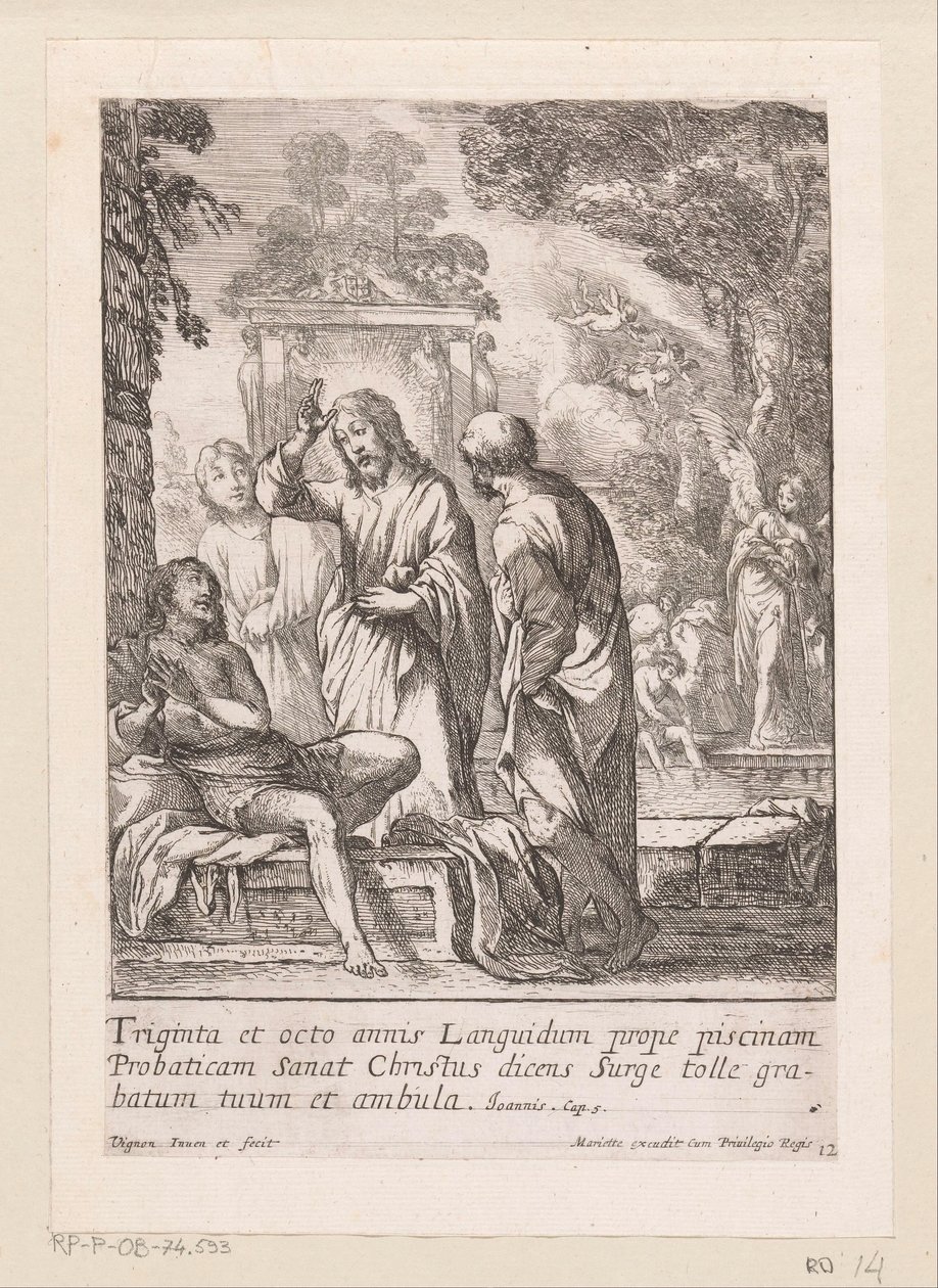 Healing of the Man at the Pool of Bethesda, Miracles of Our Lord Jesus Christ (series title), Miracles of Christ (series title) by Claude Vignon