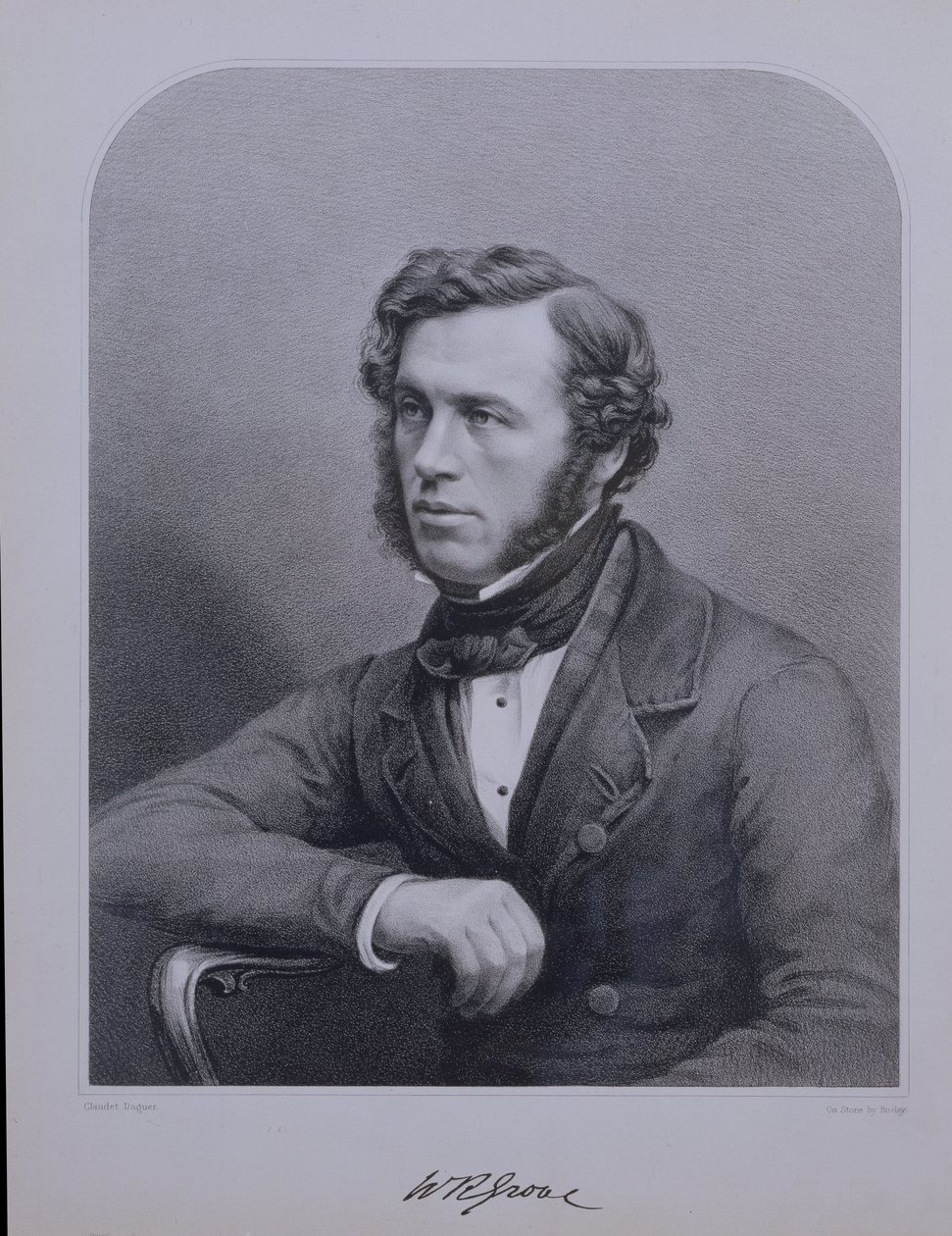 Portrait of Sir William Grove Engraved by Bosley by Claudet Daguer
