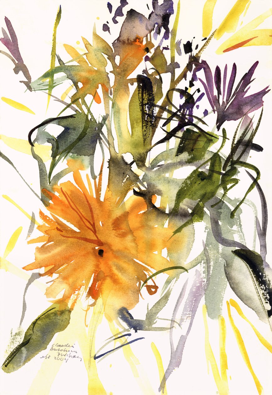 Marigold and Other Flowers by Claudia Hutchins Puechavy