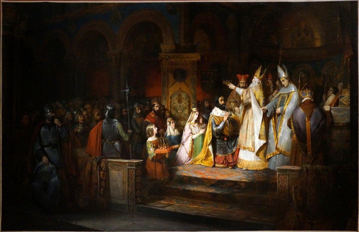 Charlemagne Crowned King of Italy by Pope Adrian I in Milan, 774 by Claudius Jacquand