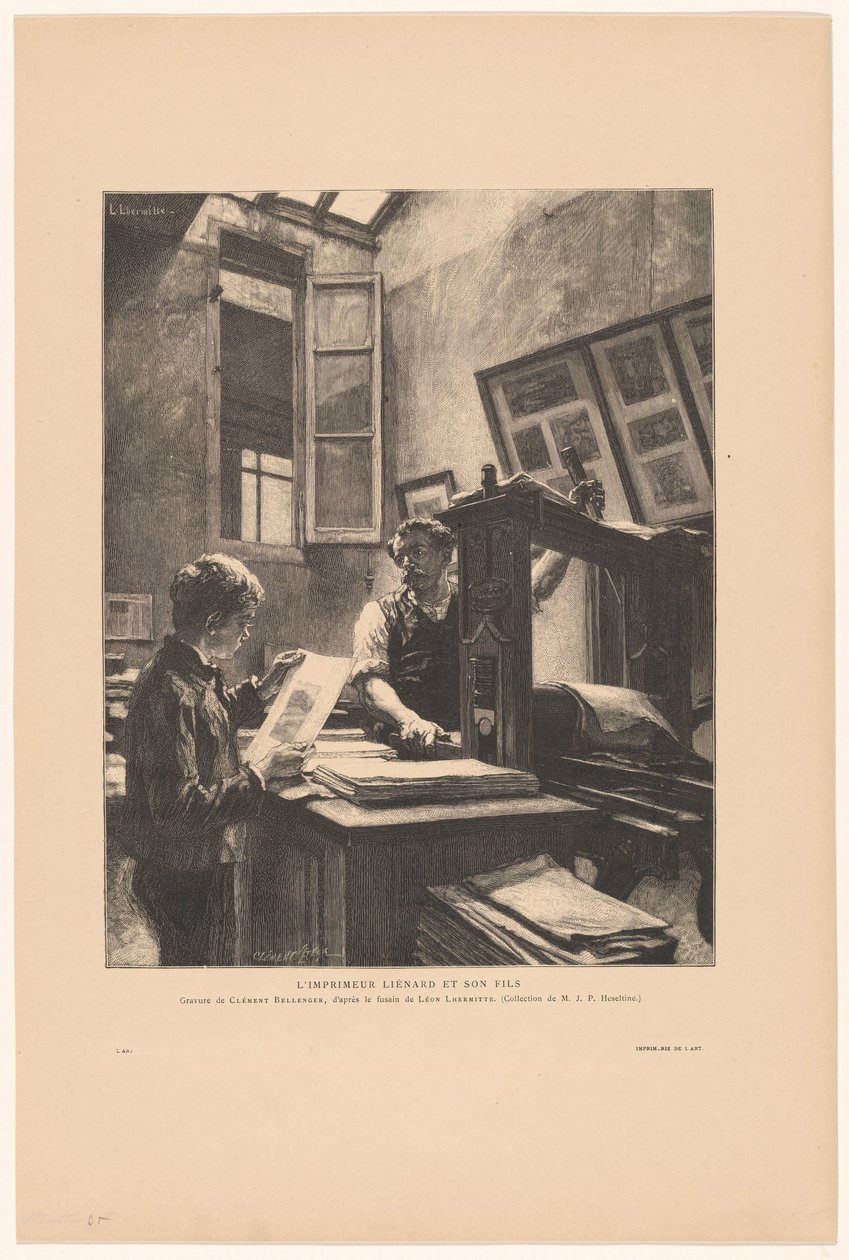 Printer Liénard and His Son by Clement Bellenger