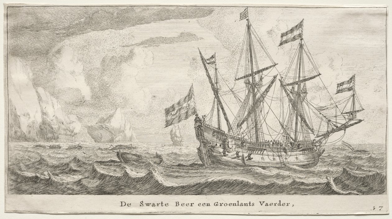 Various Ships and Views of Amsterdam, Part II: The Black Bear, a Greenland Whaler by Clement de Jonghe