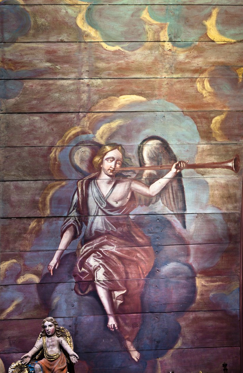 Locquirec (Finistère) / Saint-Jacques Church, Painted Vault Panelling by Cleran