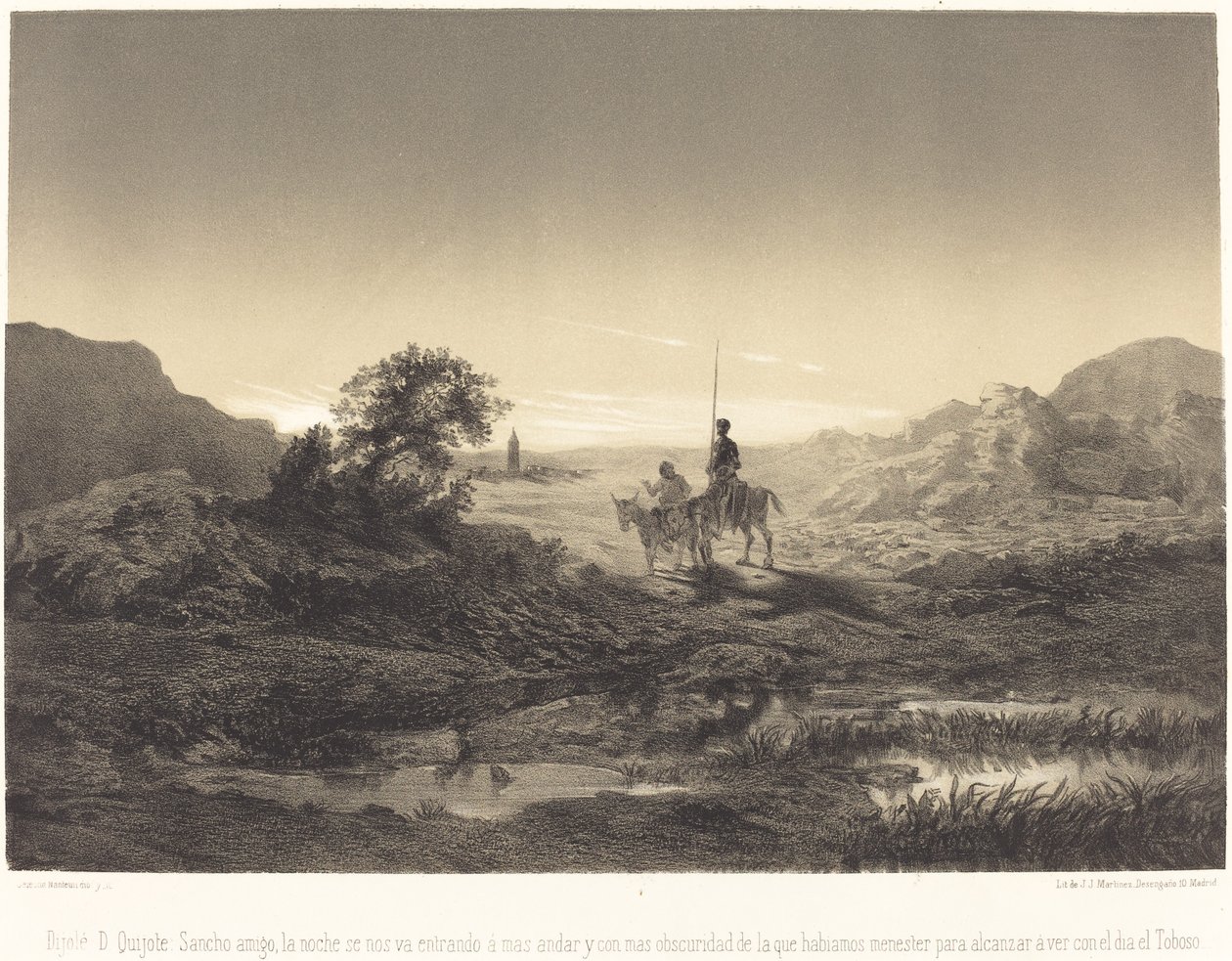 Don Quixote: Sancho my friend, the night is falling... by Célestin Nanteuil