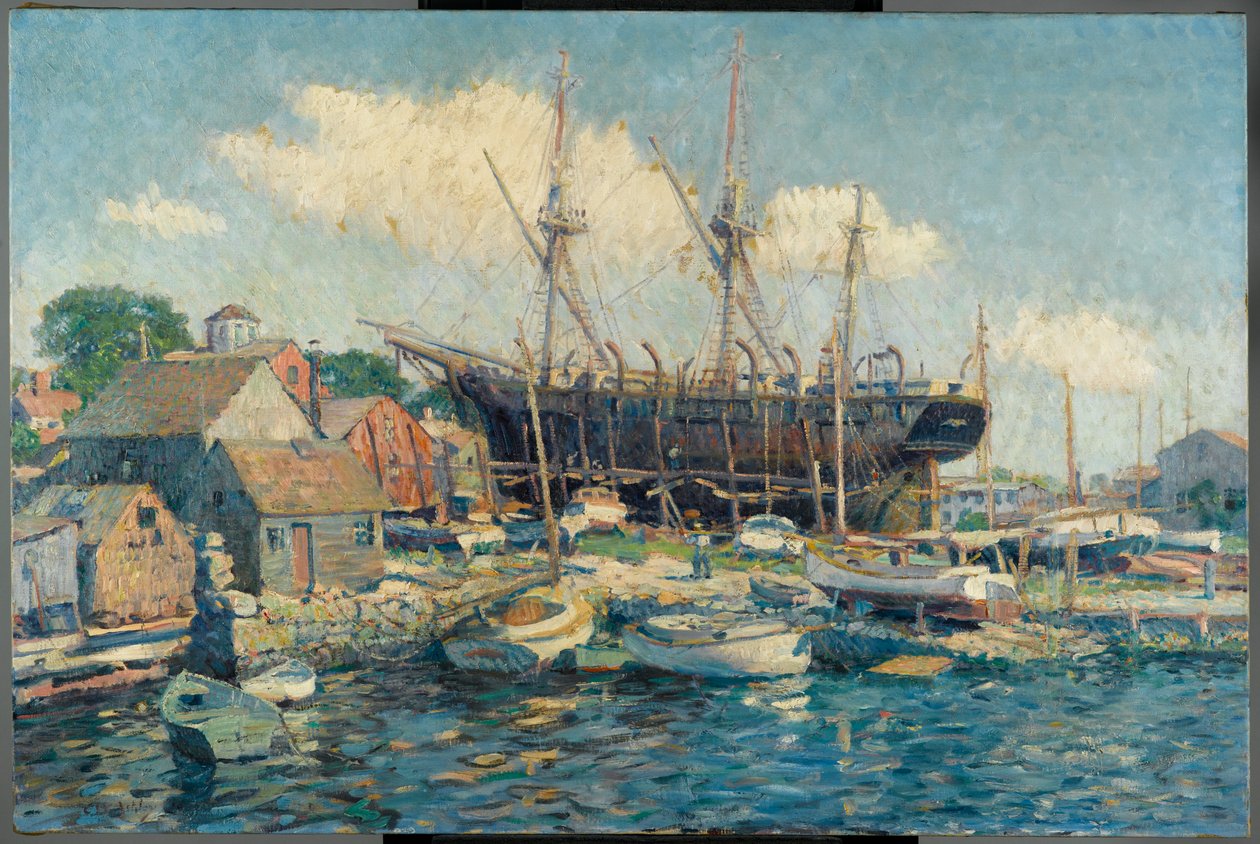 A Whaleship on the Marine Railway at Fairhaven by Clifford Warren Ashley