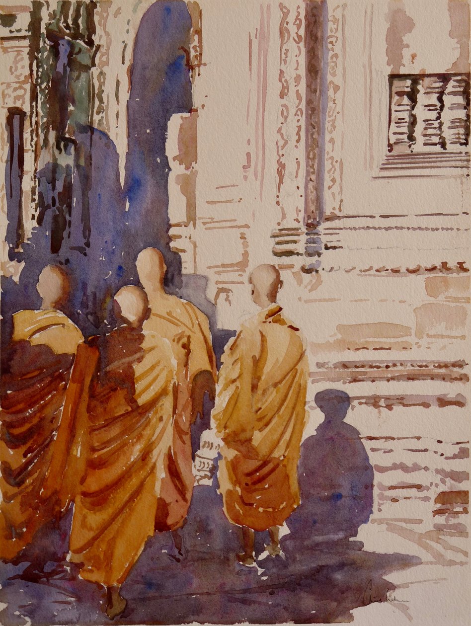 Bayon PM - The Monks Passegiata, 2000 by Clive Wilson