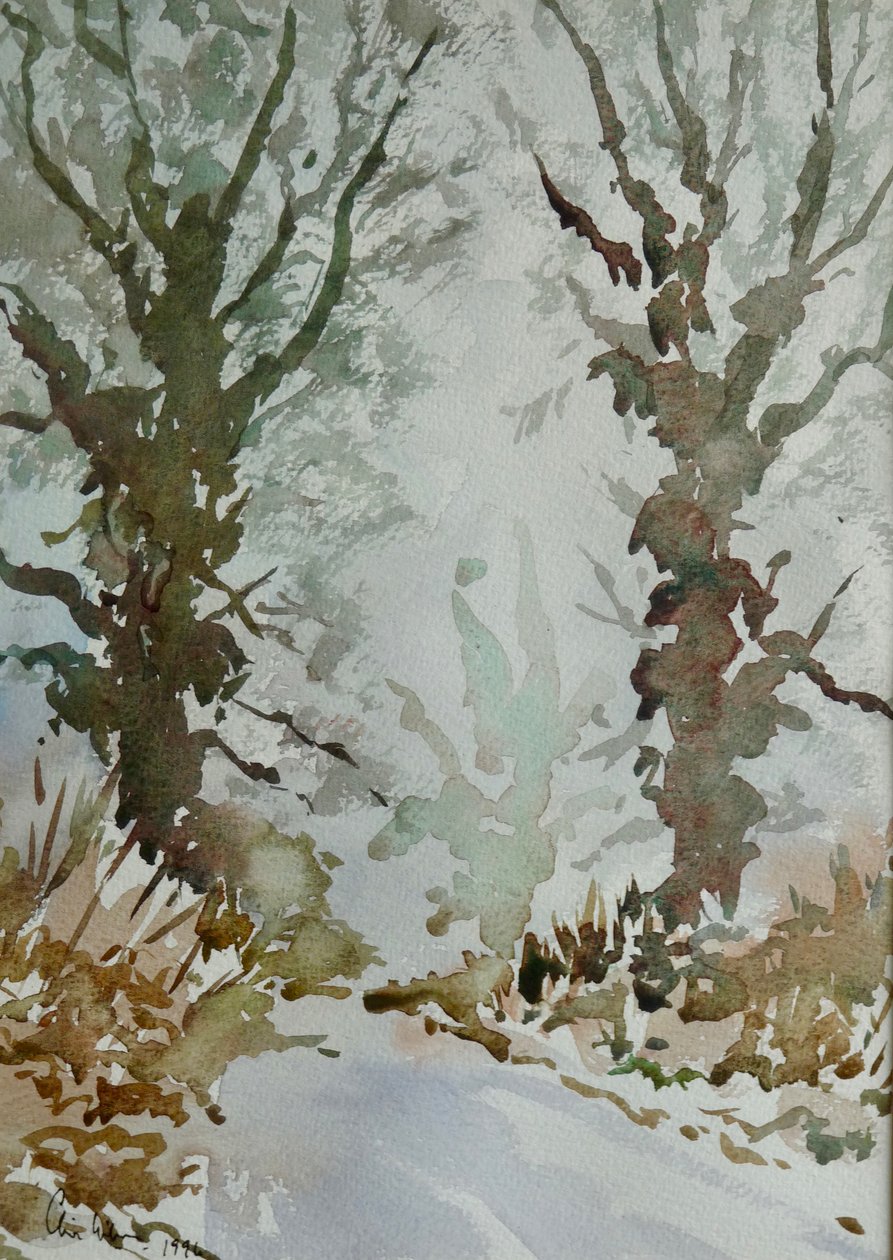 The Oaks - Frosty Foggy Morning by Clive Wilson