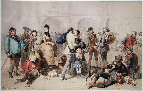 The Concourse at the Old Gare de Lyon by Clément Auguste Andrieux