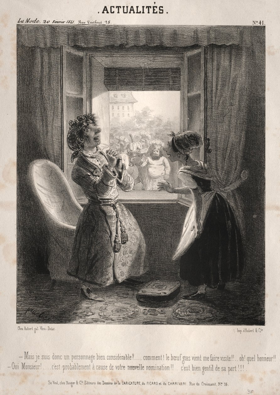 Actualities: ---But I am therefore a very considerable person, 1841 by Clémente Pruche