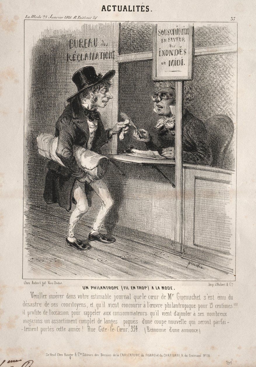 Actualités: A Philanthropist in Fashion, 1841 by Clémente Pruche