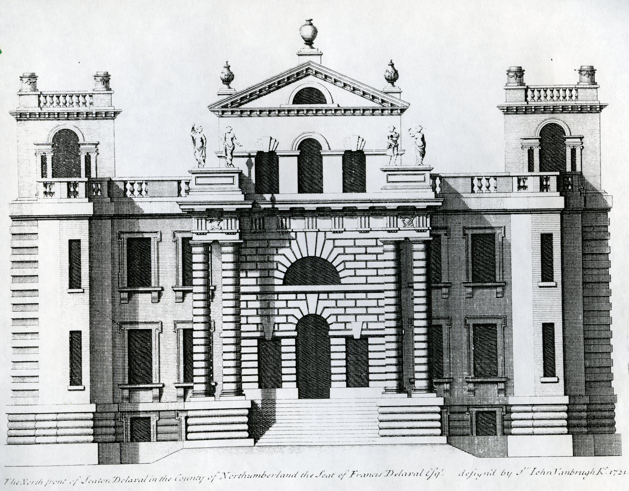 Design for Seaton Delaval, 1721 by Colen Campbell