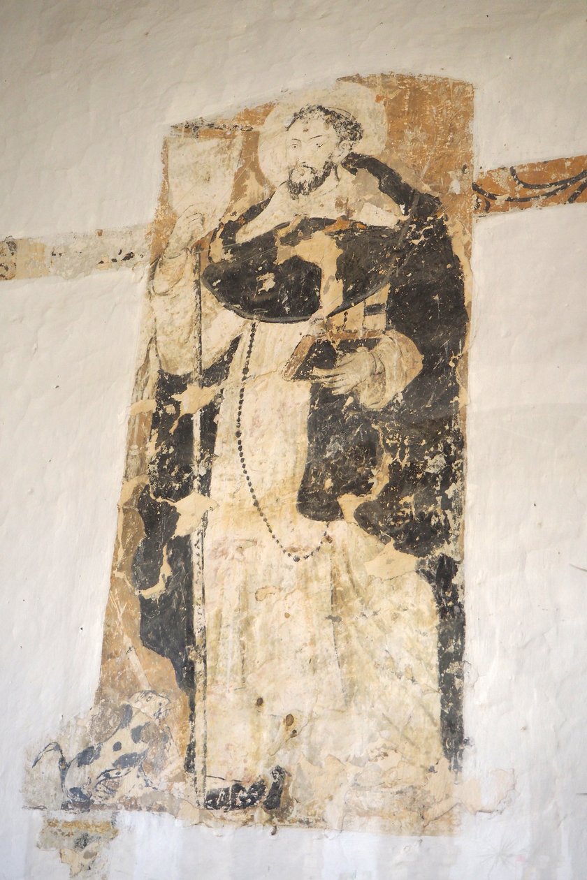 Mural Santo Domingo de Guzman, XVIII century, Convent of Santo Ecce Horio, Barichara, Colombia by Colombian School