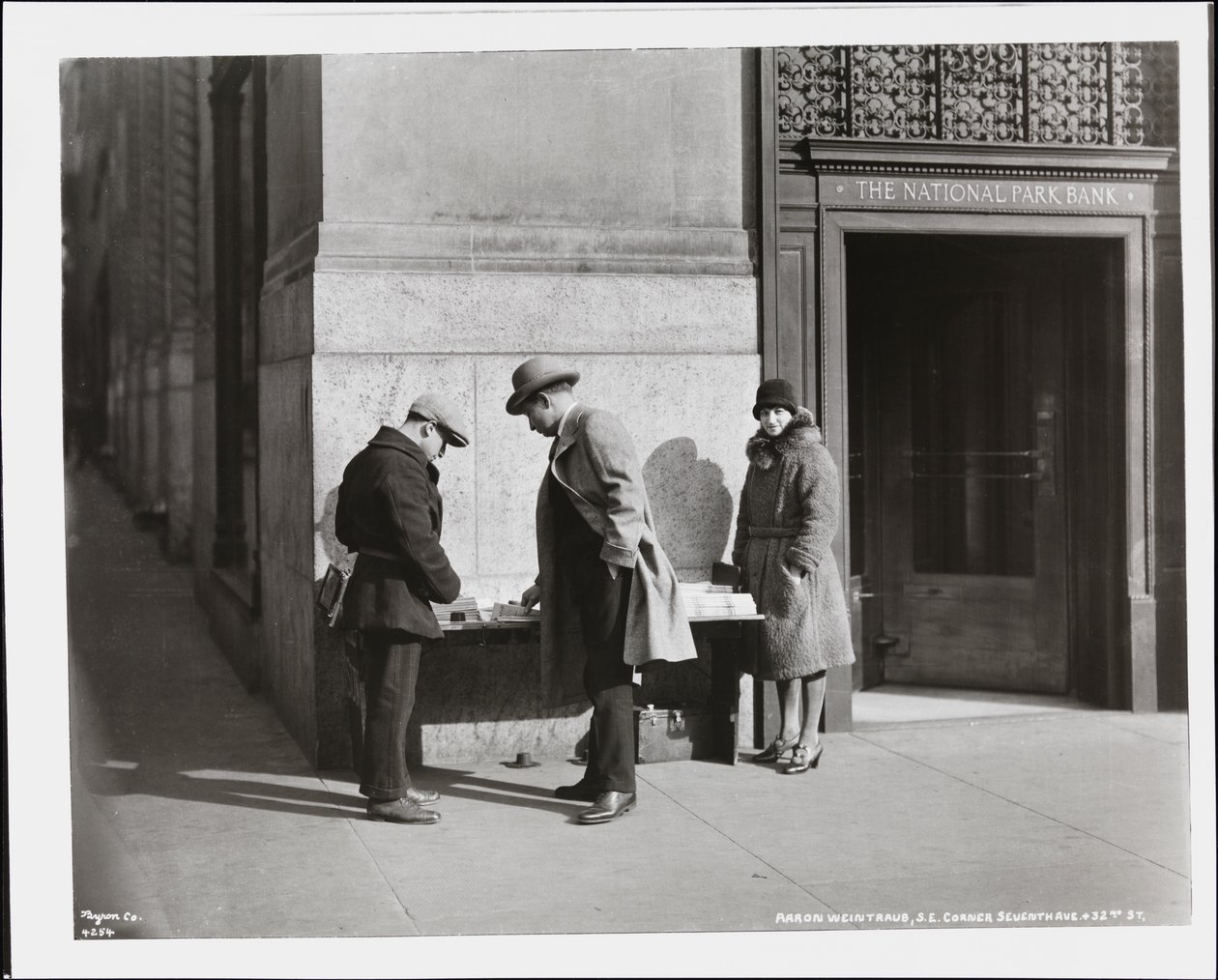 Blind News Dealer, Aaron Weintraub, at His Stand at the South East Corner of 7th Avenue & 32nd Street by Company Byron