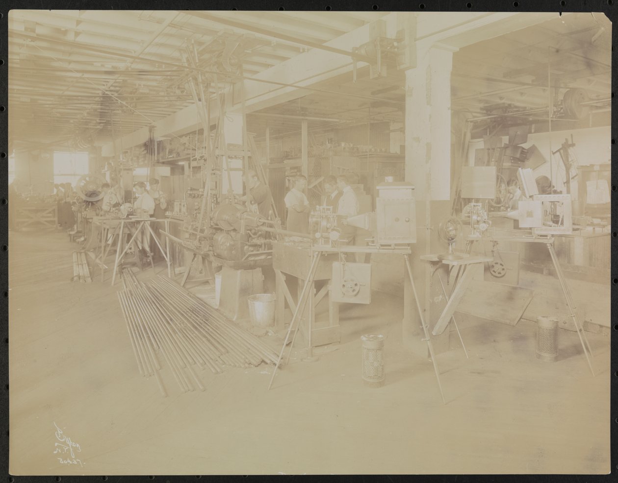 Dressler & Co. motion picture laboratory with people working, New York by Company Byron