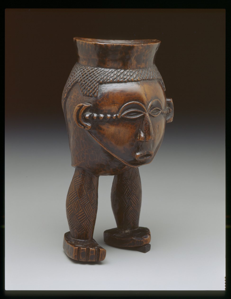 Cup in Form of Head on Two Legs, Lele People by Congolese Congolese