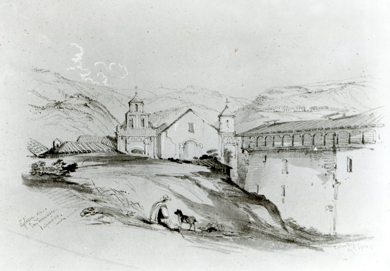 The Church of San Francisco, Valparaiso, 1834 by Conrad Martens