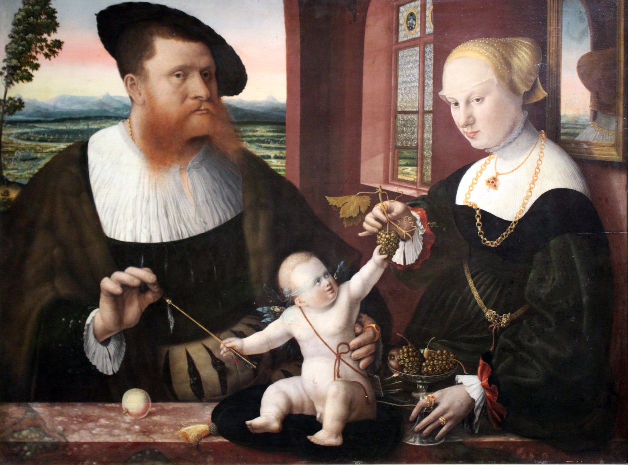 Double Portrait of Justinian von Holzhausen and His Wife Anna, née Fürstenberg by Conrad Faber von Kreuznach